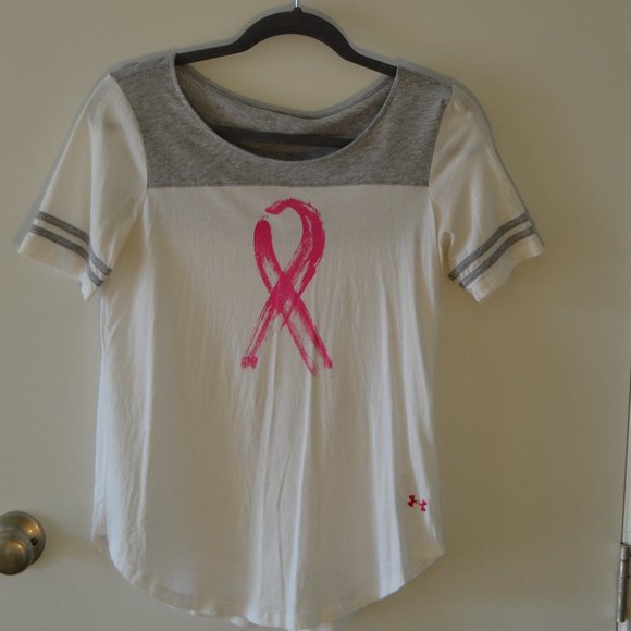 Under Armour Tops - Breast Cancer awareness pink ribbon Under Armour short sleeve tee shirt
